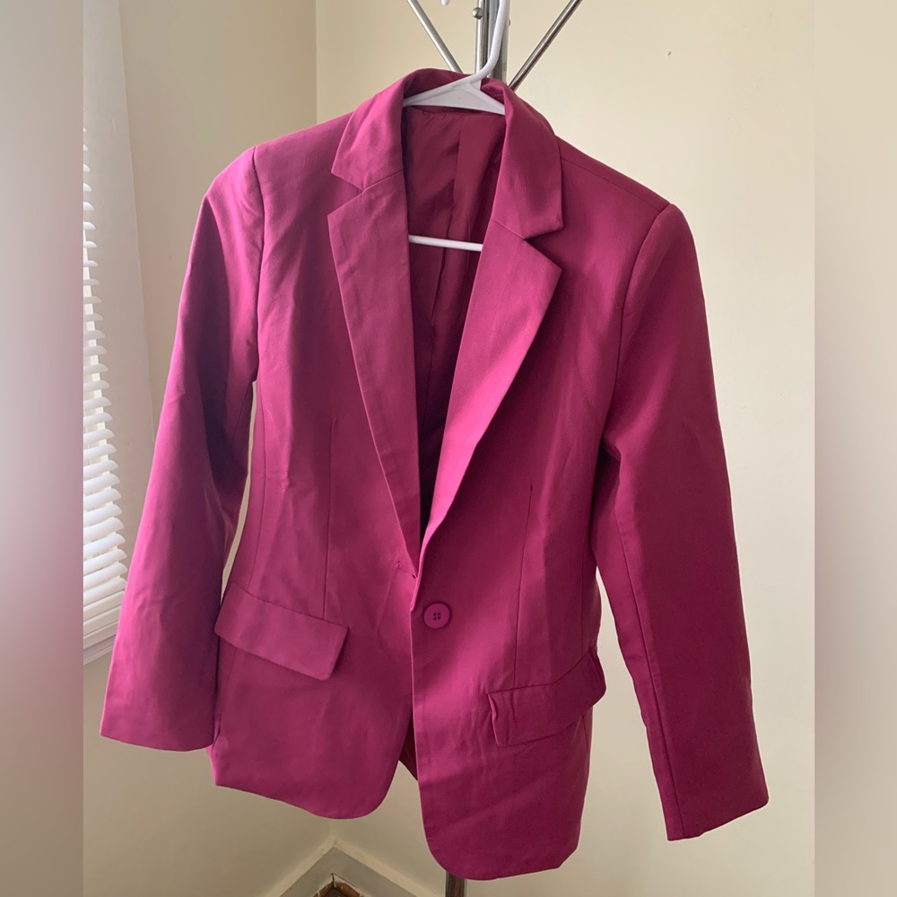 Purple blazer bought on Amazon.